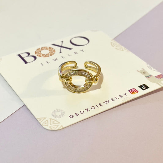 Anello ovale e cristalli - BOXO Jewelry