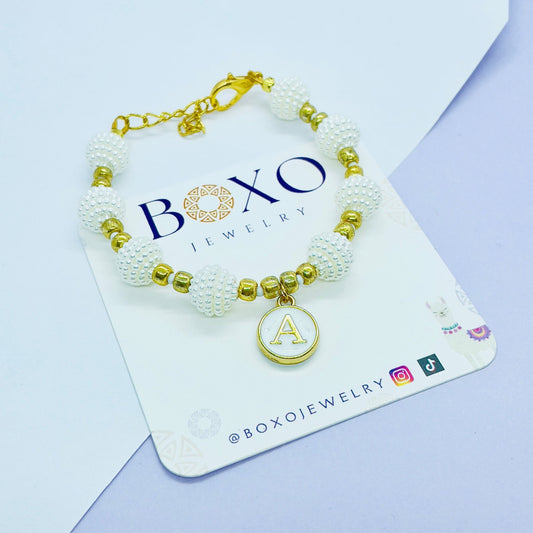 Bracciale perla e iniziale - BOXO Jewelry