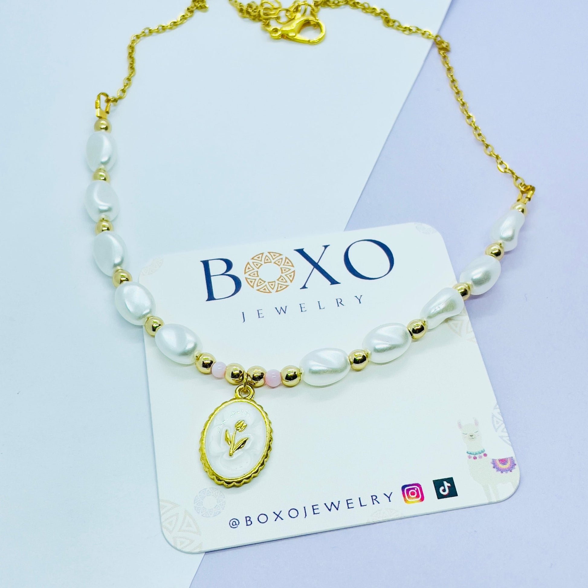 Collana Perline e rose - BOXO Jewelry